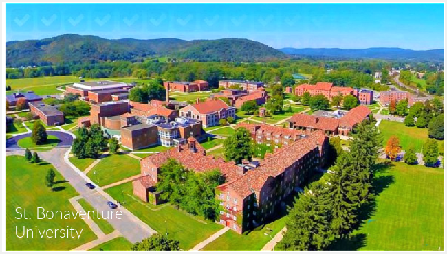 Aerial view of St. Bonaventure University