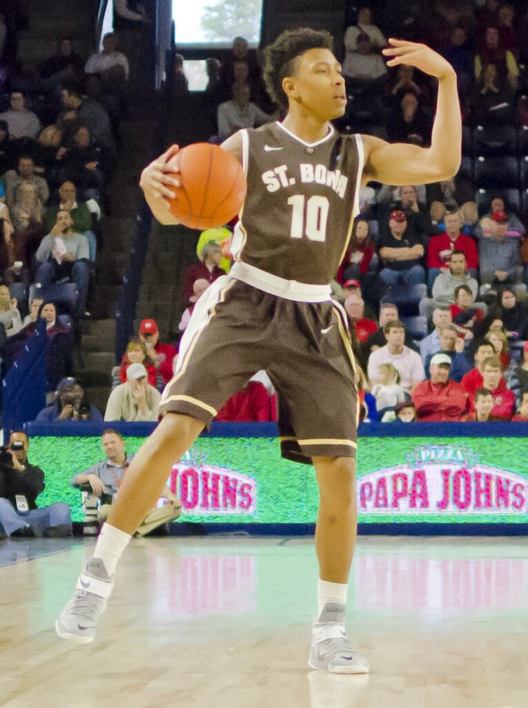 St. Bonaventure "Bonnies" basketball game in action. 