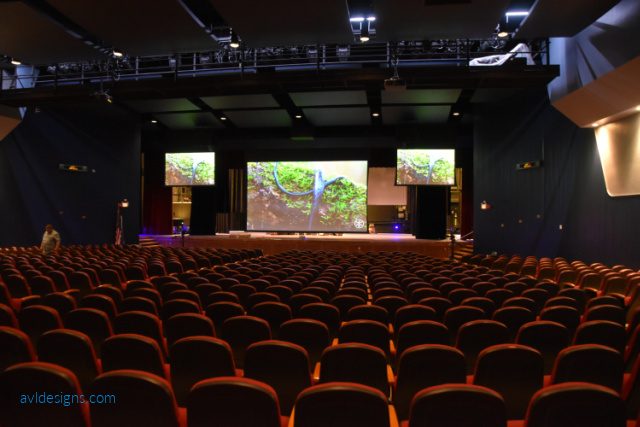 video screens in auditorium