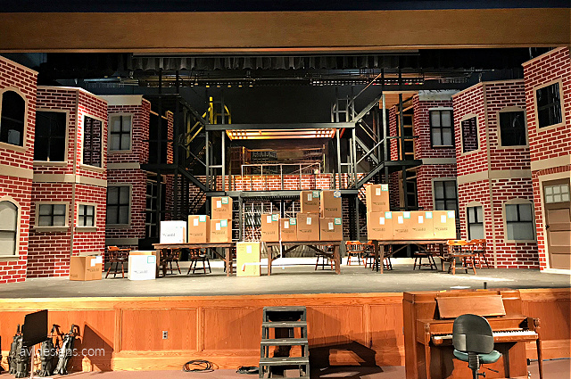 before picture of stage with 3D set for Westside Story
